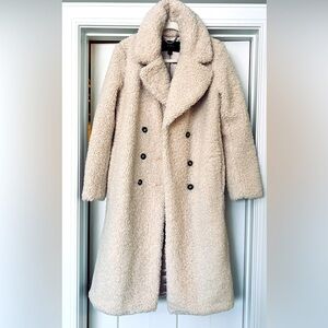 NEW J. Crew Women's Small Cream Teddy Sherpa Double-Breasted Coat